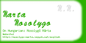marta mosolygo business card